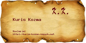 Kuris Kozma névjegykártya